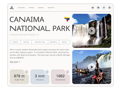 Canaima | First screen branding colorful design designer journey landing logo tour travel typography ui ux web website