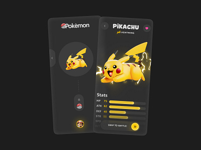 Pokemon UI Design Mobile app design game mobile pokemon ui