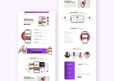 Mobile App Landing Page app landing page app website food app landing page website website minimal