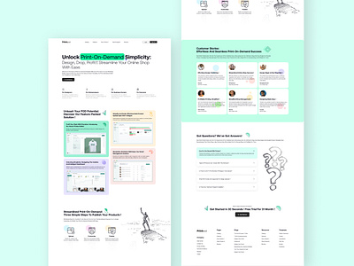 Print On Demand SAAS Website app app design application design figma landing page pod print on demand uiux website design