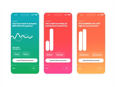 Money Insights app app design bank banking budget design expense finance fintech goal income money net worth tracking ui ux