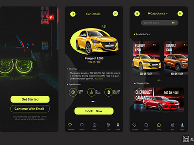 Car rent mobile Design & prototype included animation branding car car rent figma graphic design illustration logo mobile mobile ui morocco motion graphics template ui uiux