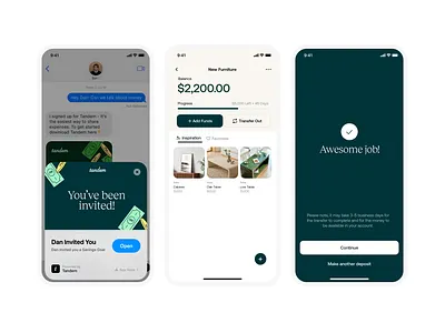 Partner Invite - Joint Banking app app clip app design bank design goal inspiration invite partner saving shopping ui ux