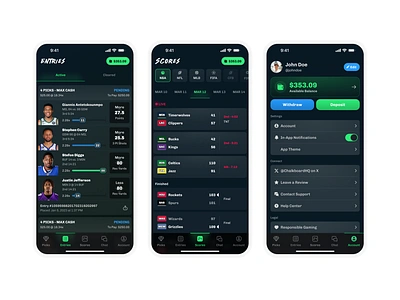 Sports Picks - Betting app bets betting data design gambling nba nfl nhl over under picks scores settings sports ui ux wallet