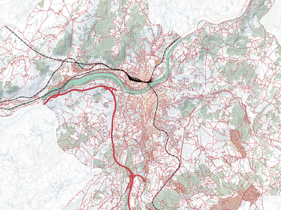 Área Urbana Funcional Ourense Sur editorial design galicia graphic design mapas mapping maps ourense