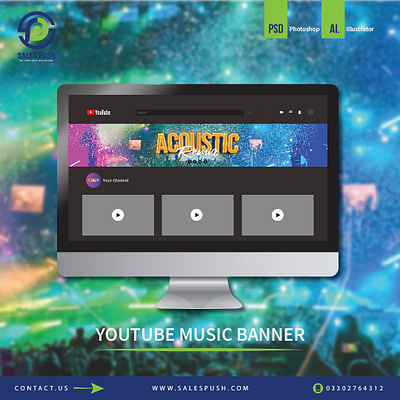 YOUTUBE MUSIC BANNER DESIGN graphic graphic design graphic designer music music banner music youtube banner yt banner design