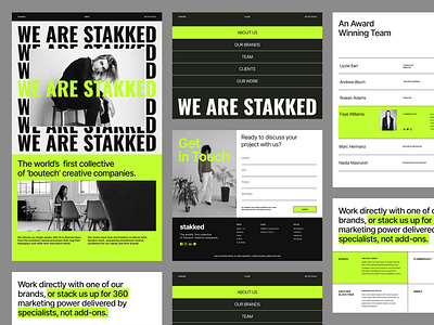Boutique Studio Landing Page UI Concept branding bright contemporary graphic design green landing page layout minimal modern pitch studio typocentric typography ui web