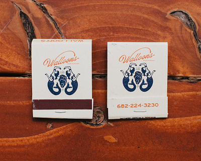 Walloon's Matchbox americana brand brand strategy branding dallas design drawing fort worth graphic design illustration inking logo matchbox matches mermaid new orleans texas vintage walloons woman