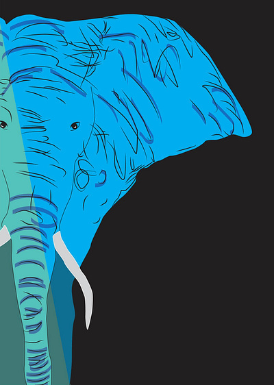 Serene Elephant abstract adobe color design illustration illustrator