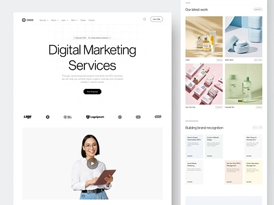 Oasis - Digital Marketing Landing Page agency clean digital marketing digital marketing website marketing marketing agency marketing web ppc seo service ui uiux web web design website