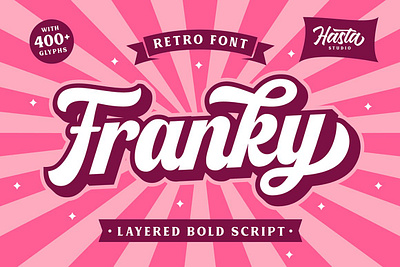 Franky - Retro Script franky retro script lowercase multilingual pua encode punctuation uppercase