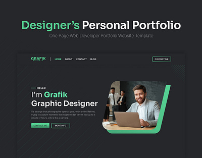 GRAFIK V3 – Graphic Designer Portfolio Website Template bootstrap dark dark template designer designer personal portfolio personal personal portfolio website template