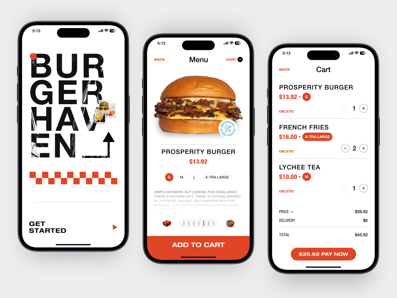 Burger Haven app behance burger clean delivery design food food and drink food delivery food order foodie graphic design ios minimal mobile pizza restaurant top ui ux
