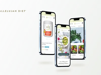 Hallelujah Diet - A plant-based, Clean food Diet Program ecommerce graphic design mobile design ui ux we web design