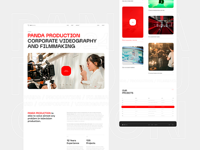 Panda production corporate videography and Filmmaking corporate site design ui ux