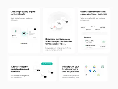 Feature Grid AI ✨ ai automation automation ai content demo grid illustration landing page layout ui