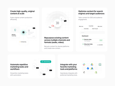 Feature Grid AI ✨ ai automation automation ai content demo grid illustration landing page layout ui