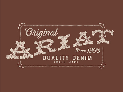 Denim Label branding graphic design lettering tee shirt typography vintage western