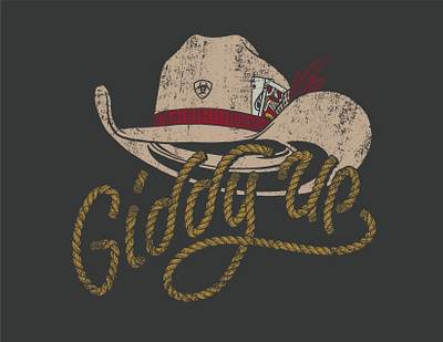 Cowboy Hat cowboy cowboy hat cowgirl illustration rodeo rope tee shirt western