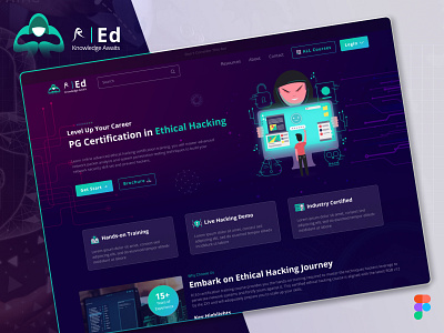 Online Course - Ethical Hacking accordion certification courses curriculum cyber security ethical hacking faq figma template form graphic design mega menu online courses testimonial ui ux web design