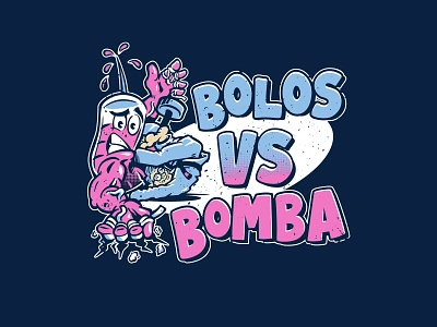 Bolos Vs Bomba berimbolo bjj grappling illustration jiu jitsu steroids syringe typography