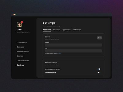 Day #7 of 100: Settings page of e-learning website #Daily UI 100 days of design daily ui dailyui dashboard settings design design page settings settings dashboard settings page ui ui dashboard settings ui design ux ux design