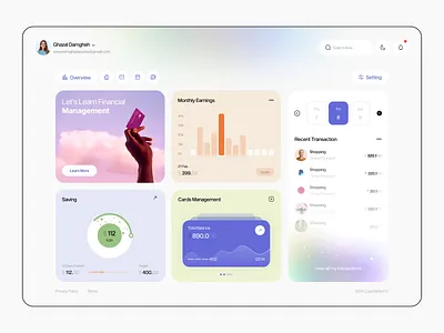 Dashboard - Finance Management balance card cardbank chart clean dashboard finance gradient meshgradient minimal modern product design saving transaction history transactions transactions management ui user management ux