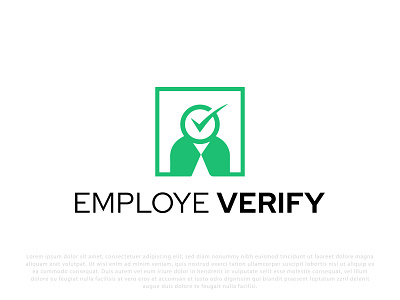 Employe Verify Logo - Worker, job seeker, identity verification 3d animation approve logo branding branding design check mark logo design employe logo graphic design icon identity logo illustration logo logo design logos monogram logo motion graphics ui verification logo verify logo