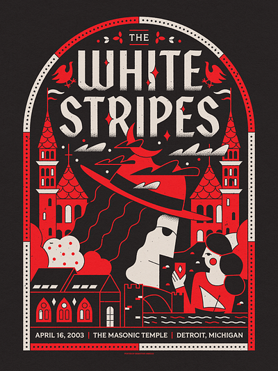 Shows I Wish I Went To #7 art character doodle fun gigposter illustration texture vector whitestripes