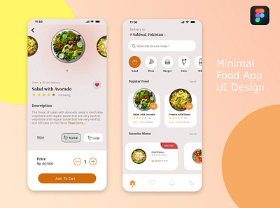 A Simple Food App UI Design adobe android app figma ios ui uiux ux web xd