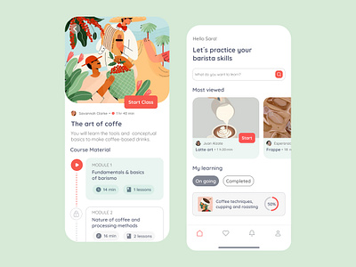 App Coffe Course barismo coffe ui uxui