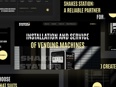 SHAKES STATION - Your Partner for a Healthy Business branding shake shake station site ui vending machines web design web development web site website business card