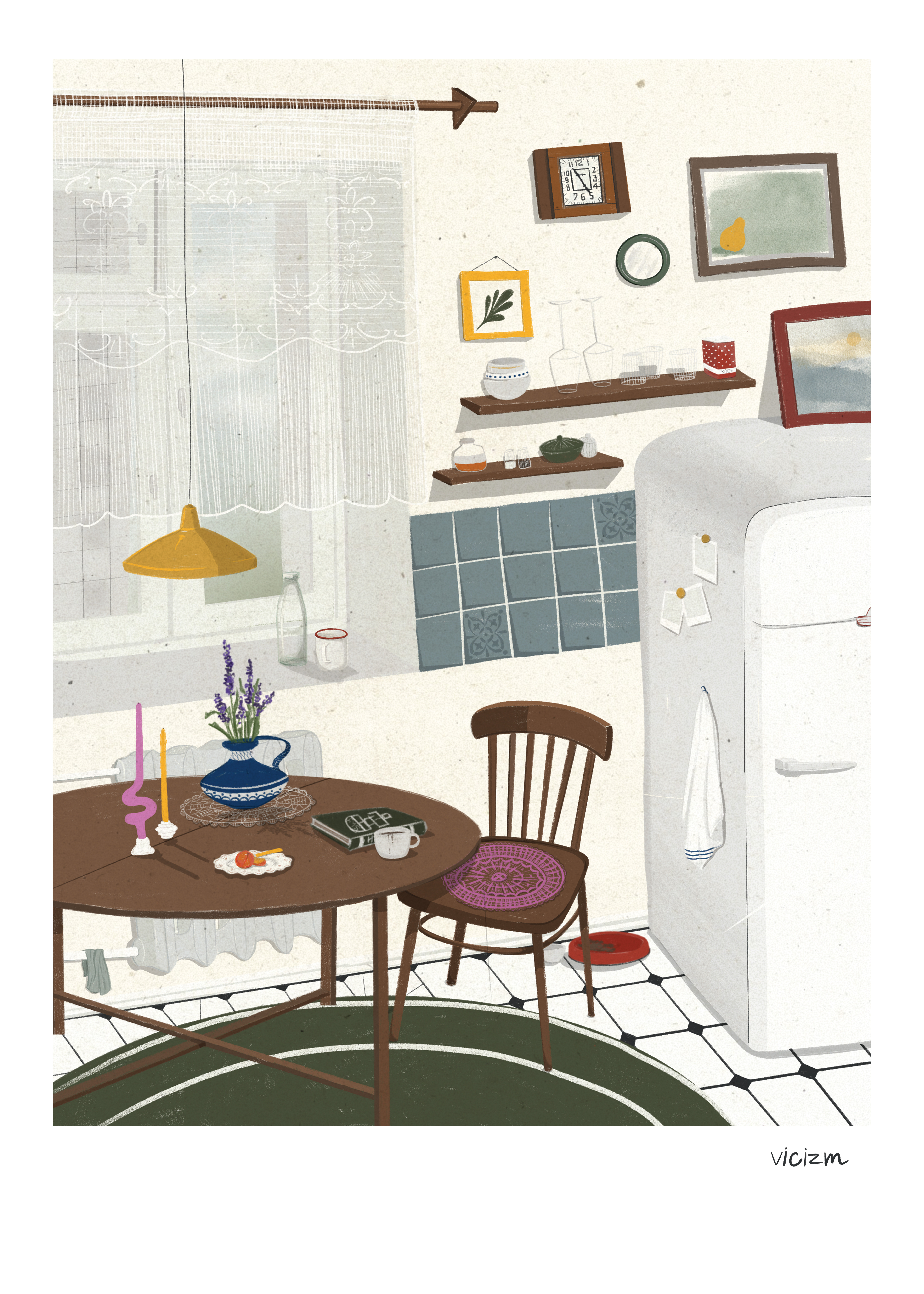 Post Soviet Dreams Illustration 2d illustration art digital art illustration illustration art kitchen pixel pixel illustration poster poster design print soviet soviet poster vintage