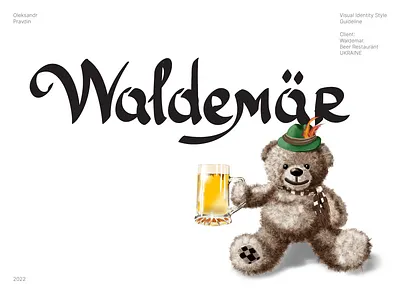 Waldemar Restaurant VI Guidelines beer brand ambassador brandbook branding cafe custom font dishes emblem guidelines hero identity illustration letter logo logo book logotype mark restaurant symbol visual identity