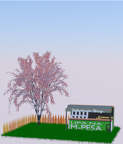 M-Pesa Shop Portrait 3d graphic design