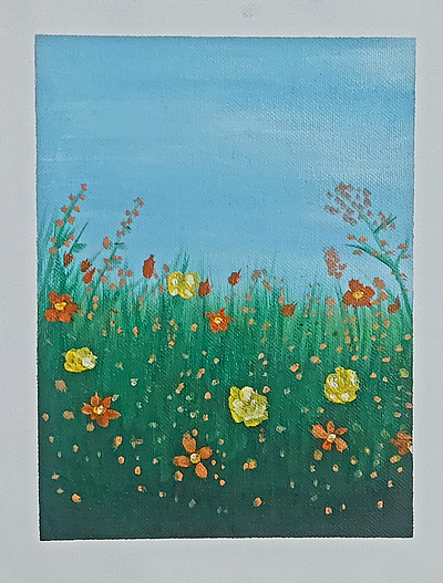 Flower Sky View canvas oilpainting