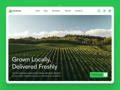 FarmFresh- Farmers Platform to Sell Vegetables 30daysofwebdesign animation cosmiqdesigner design inspiration eat local farmers fresh healthyfood interactive local organic seasonal sustainable living ui uidesign userinterface ux webdesign