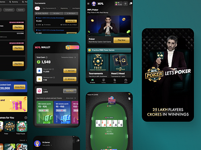 Poker custom Apk with and dark mode branding custom ui custom user experience dark mode dark ui design system gaming graphic design mobile poker real money gaming ui visual design