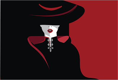 Lady with Hat flat illustrations graphic design illustration