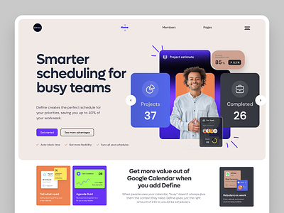 Scheduling tool Landing Page Website Design appointments calendar ui design home page landing page meeting room meetings scheduling ui web webdesign website website design