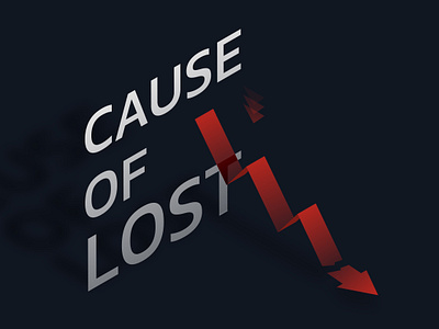 Cause Of Lost 3d design illustration isometric lost red trade vector