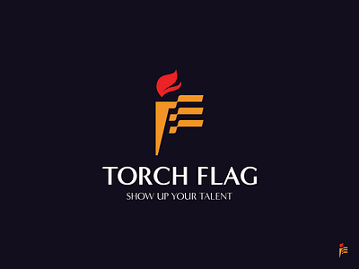 Torch Flag brand branding fire fire logo flag flag logo identity illu illustration logo design logotype modern running sport symbol torch torch logo