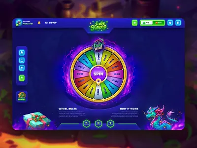 Daily Wheel - Casino Spin casino casino interface casino roulette casino web design casino wheel crypto betting crypto casino daily bonus daily wheel gambling game interface game ui game ux gaming design online casino roulette slots spins sport betting web game