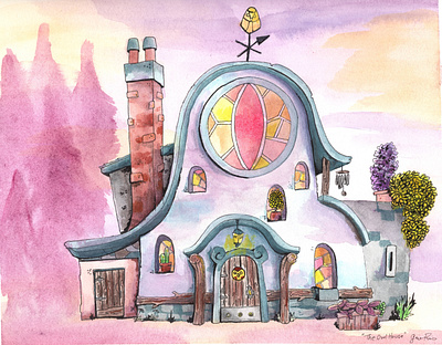 The Owl House architecture illustration painting the owl house