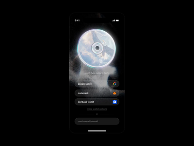 crypto app - music - login screen app design crypto login login screen page register register page sign in ui ux web design web3