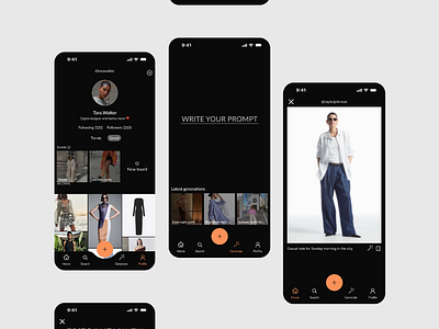 Trendz - AI Fashion generator app animation branding fashion fashion app graphic design logo mobile design ui