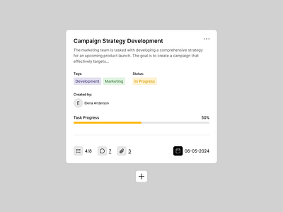 Task attached calendar check list comment date design exploration figma label light mode plus product design progress task add task component task management task modal ui ux web web design