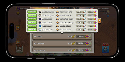 Clash of Clans: Clan Raid Attack Summary Feature branding clash of clans integration mobile speculative ui ux design