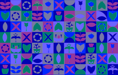 Pattern with flower shapes nr.2 blue branding color palette geometry illustration illustration design iphone wallpaper logo design pattern pattern design plant plants screen lock wallpaper