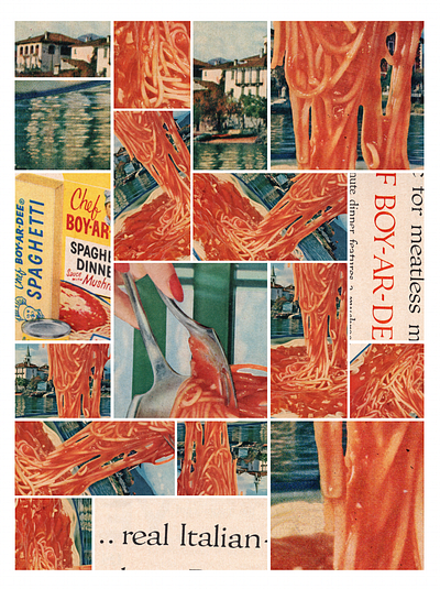 Yes, Chef art collage design grid italy kitsch spaghetti